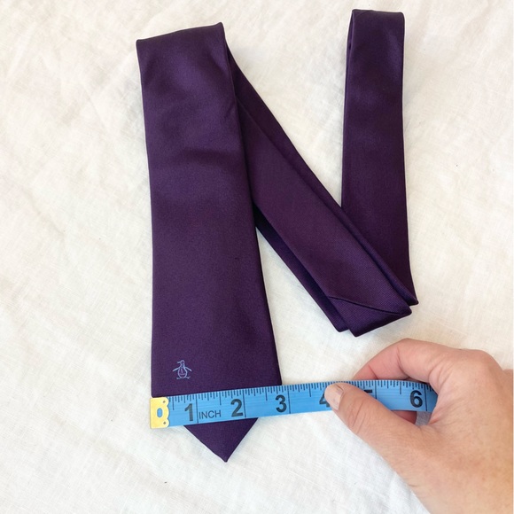 Original Penguin Purple Silk Tie - Picture 4 of 7